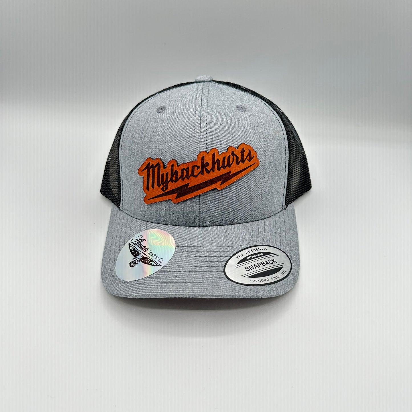 My BackHurts Leather Patch Hat