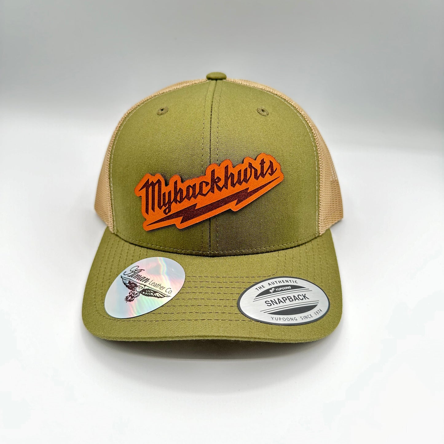 My BackHurts Leather Patch Hat